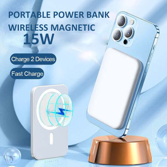 🔋Magnetisk Trådlös Powerbank – 15W Snabbladdning, Bärbar & Universell Kompatibilitet📱