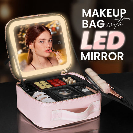 💄 50 % RABATT NU! ✨ Bärbar sminkväska med LED-spegel – naturligt dagsljus, justerbara fack & lång batteritid – felfri sminkning var du än är 💖