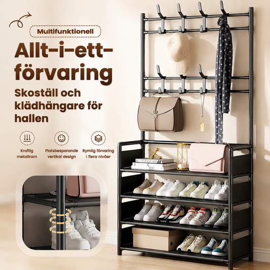 👟 50 % RABATT NU! 🧥 Hallmöbel med skorällning – 3-i-1, platsbesparande & stabil – perfekt för små hallar och lägenheter 🏠