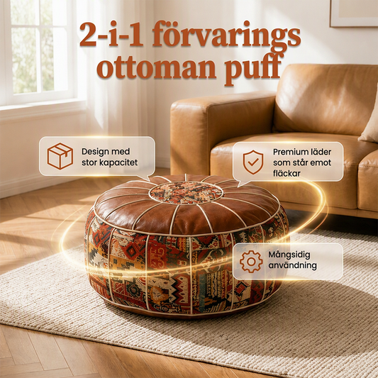 Multifunktionell ottoman-sittpuff med förvaring