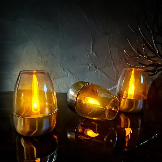 🕯️ KÖP 2 FÅ 1 GRATIS! ☀️ 6-Pack Solenergi-LED-Bordslampor – Flamlösa & Vattentäta, Auto Tänd/Släck med Skymningssensor för Trädgård & Fest 🏕️