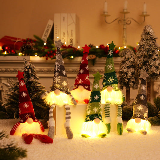🎅Fira jul💯Ansiktslös jultomte docka ljus hängande prydnad