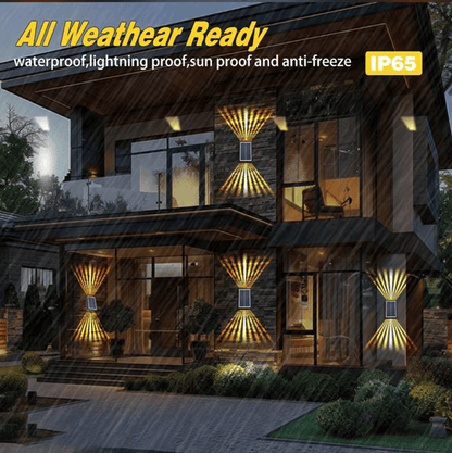 ✨Sista dagen 50% OFF☀️4 LED Solar Färgglada vägglampor Utomhuslampa Vattentät