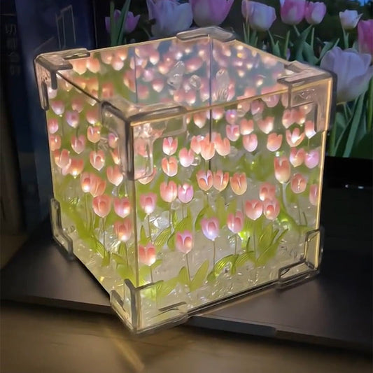 🎁Magic Cube DIY tulpan-spegellampa