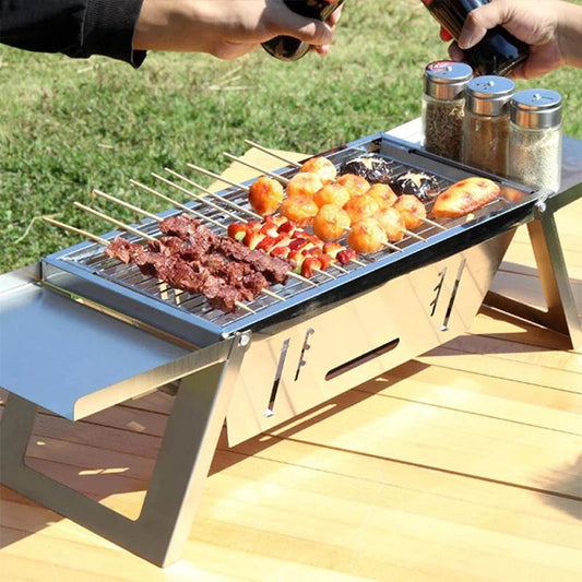 🔥Den hopfällbara utomhusgrillen i rostfritt stål