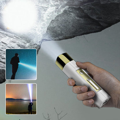 Mini 2-i-1 ficklampa med hög ljusstyrka och powerbank