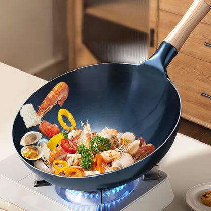 Järnwok utan beläggning men med non-stick-effekt