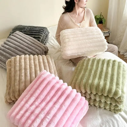 🛏️Tjock kaninplush & mjölkvelourtäcke🫧Svep in dig i ultimat komfort