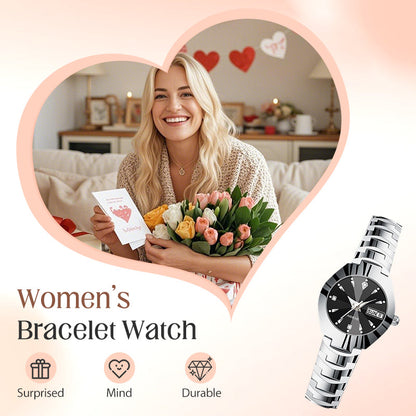 ⌚50% RABATT!✨Elegant Vattentät Damklocka💎Safirglas & Diamantdekorerad Urtavla för Lyx och Varaktighet🌟