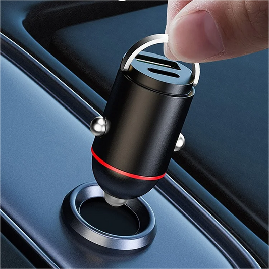 🚗 50% RABATT NU! ✨ 2-portars Kompakt Bilsnabbladdare - 24W USB-C & USB-A med Överhettningsskydd för Effektiv Laddning Under Resor 🔌📱