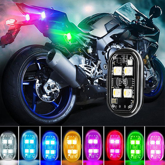 Bärbar LED-varningslampa för bilar med fjärrkontroll🏍️