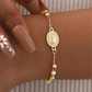 Elegant Armband med Kors och Strasstenar