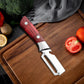 Multifunktionell skalare i rostfritt stål – brett blad, ergonomiskt handtag & flasköppnare 🔪🥔
