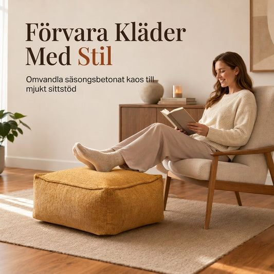 📢📢 50% RABATT!! ⏰ Boho-fodral till förvaringsfotpall – fyll med kläder & filtar, tål 100 kg, tvättbar canvas. Snyggt & mysigt! 🏠✅