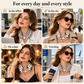 🦢 50 % RABATT NU! 🎀 Pärlhalsband med scarf-design och justerbar rosett – örhängefritt & tidlös elegans för vardag och fest ✨