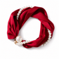 🦢 50 % RABATT NU! 🎀 Pärlhalsband med scarf-design och justerbar rosett – örhängefritt & tidlös elegans för vardag och fest ✨